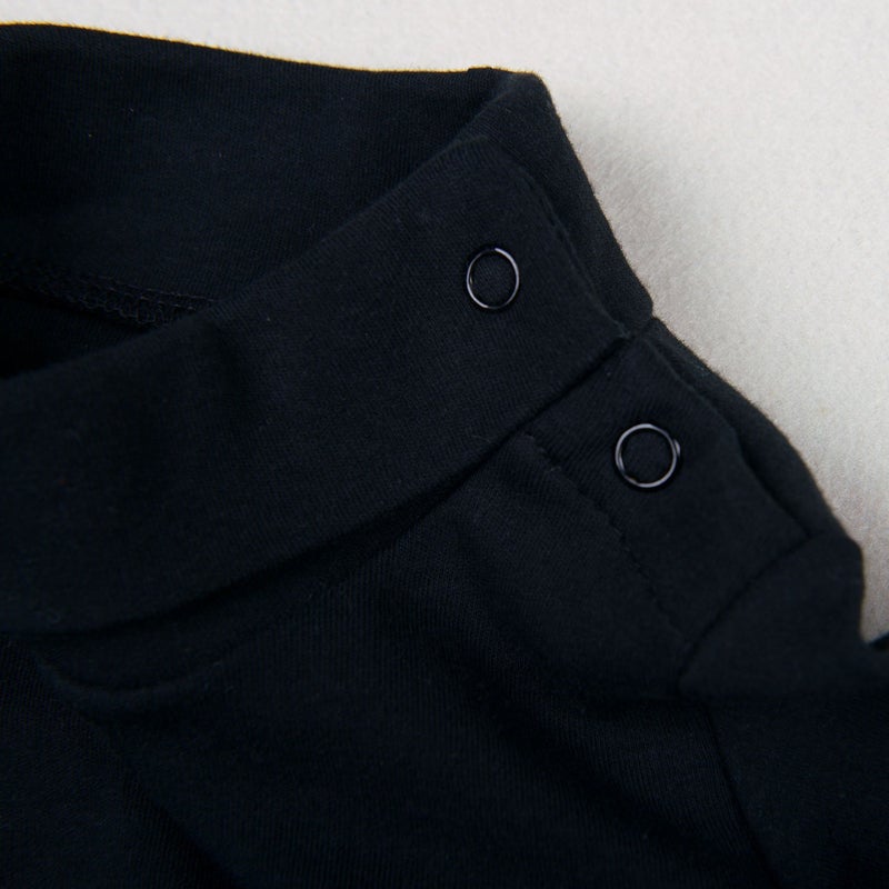 ROMPERINBOX Solid Black Baby Turtleneck Bodysuit Long Sleeve Outfits (Black 9-12 Months) - Image 5